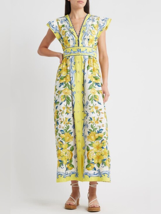 FARM Rio Dresses & Skirts - Farm Rio Sicily Scarf Maxi Dress